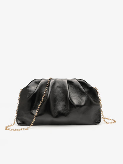 Womens Pleated Chain Crossbody Bag