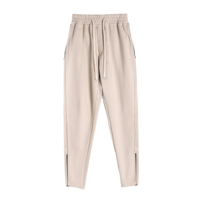 Mens Stretch Running Pants with Zipper