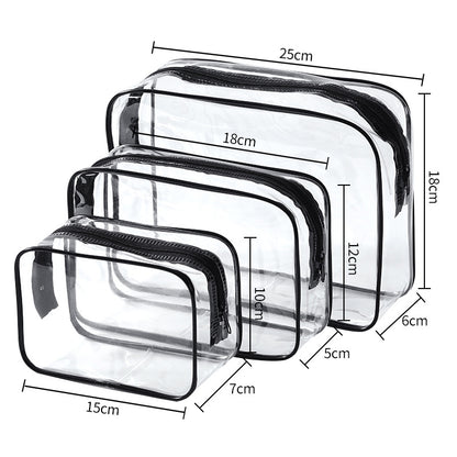 Transparent PVC Cosmetic Storage Bag Set