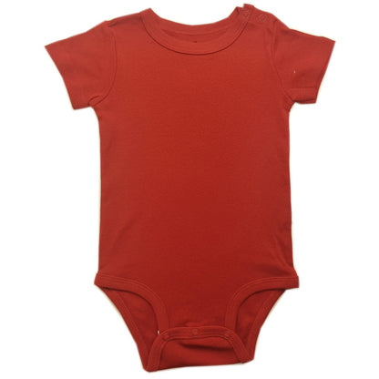 Baby Cotton Romper Short Sleeve Shoulder Opening Jumpsuit