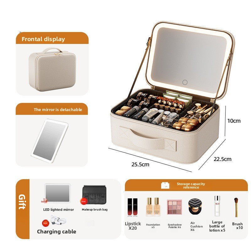 LED Illuminated Makeup Box with Mirror