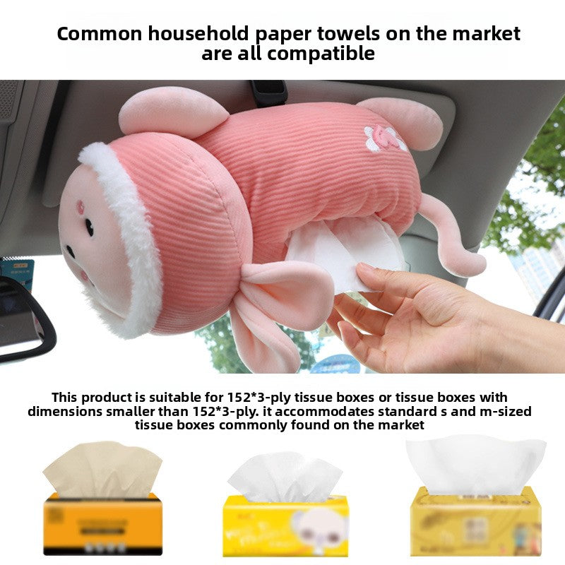 Cute Plush Car Tissue Box