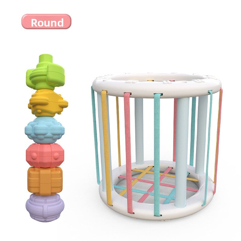 Rainbow Montessori Baby Grasping Toy with Rattling Balls