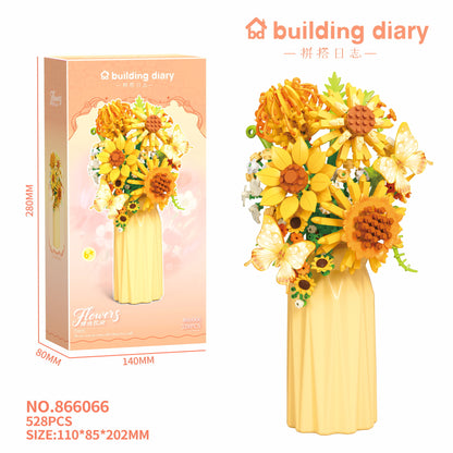 DIY Building Block Flower Bouquet with Vase