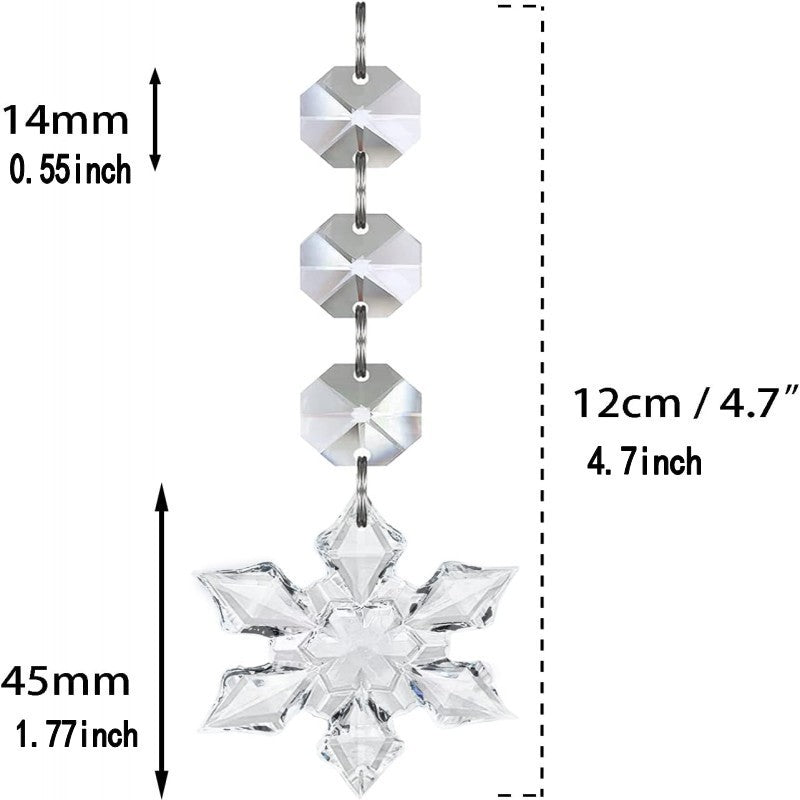Transparent Snowflake Christmas Tree Hanging Ornaments