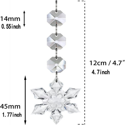 Transparent Snowflake Christmas Tree Hanging Ornaments
