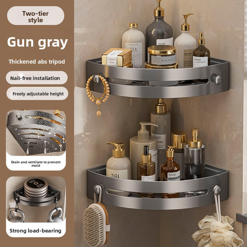 Upgraded Punch-free Bathroom Corner Storage Rack