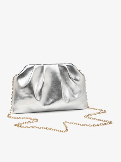 Womens Pleated Chain Crossbody Bag