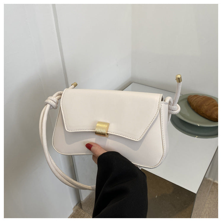 Solid Color Textured Shoulder Bag