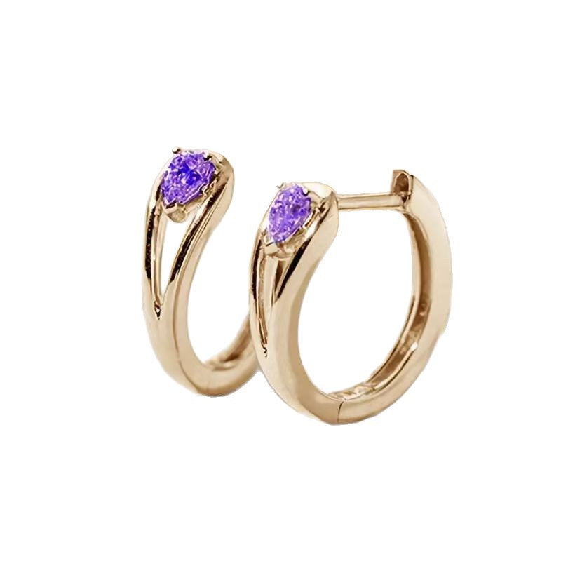 Zircon Water Drop Ear Clips