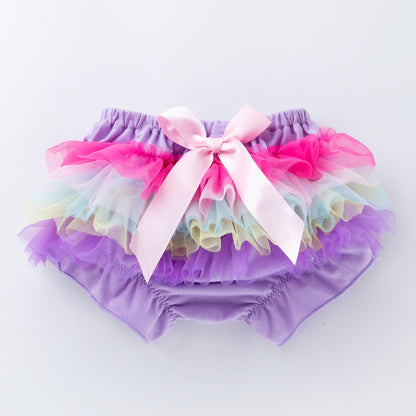 Baby Girls Casual Bowknot Mesh Shorts Outfit Set