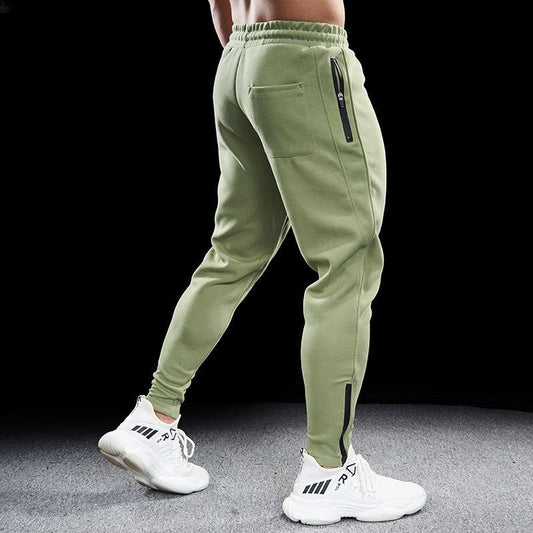 Mens Stretch Running Pants with Zipper
