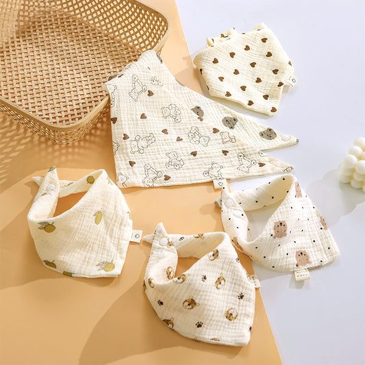 Baby Cotton Bibs with Cartoon Designs