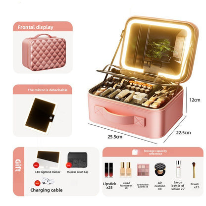 LED Illuminated Makeup Box with Mirror