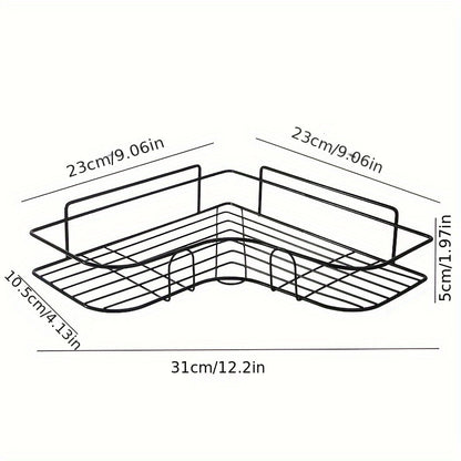No Drill Bathroom Corner Storage Rack