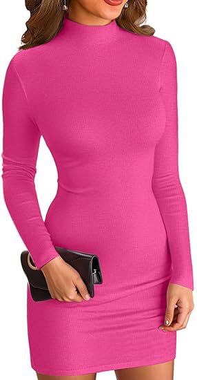Women's Long Sleeve Turtleneck Mini Dress