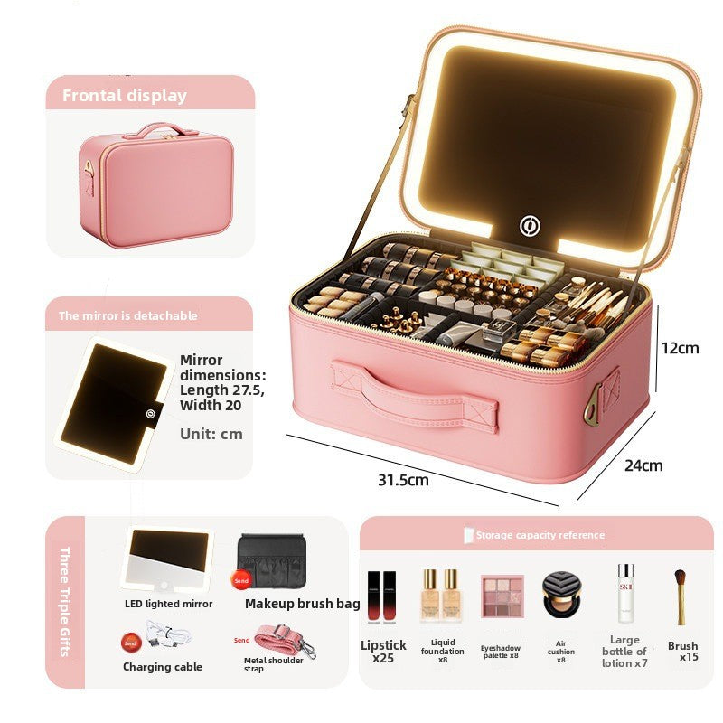 LED Illuminated Makeup Box with Mirror