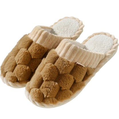 Fleece-Lined Plush Indoor Slippers