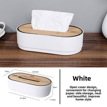 Lift Cover Bamboo Tissue Box