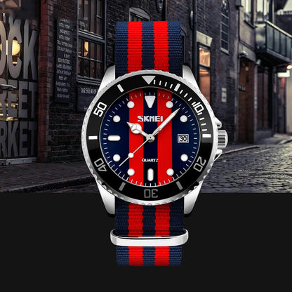 Men's Waterproof Quartz Watch with Stylish Fabric Band