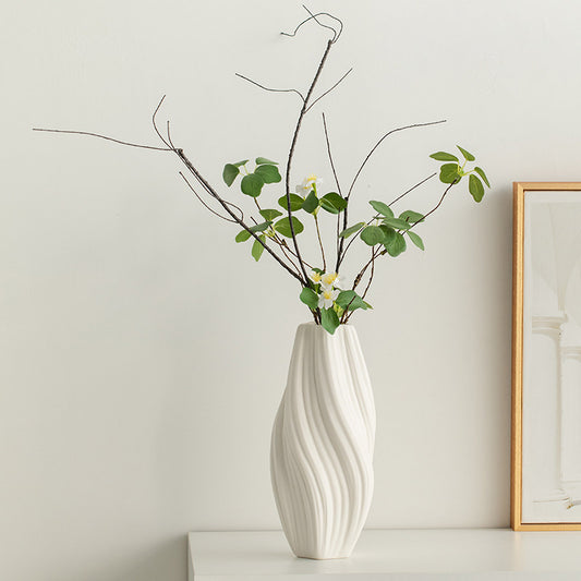 Nordic White Ceramic Dried Flower Vase