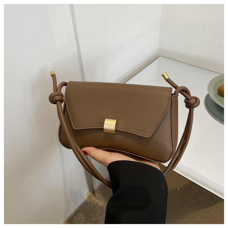Solid Color Textured Shoulder Bag