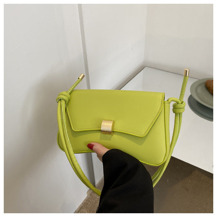 Solid Color Textured Shoulder Bag