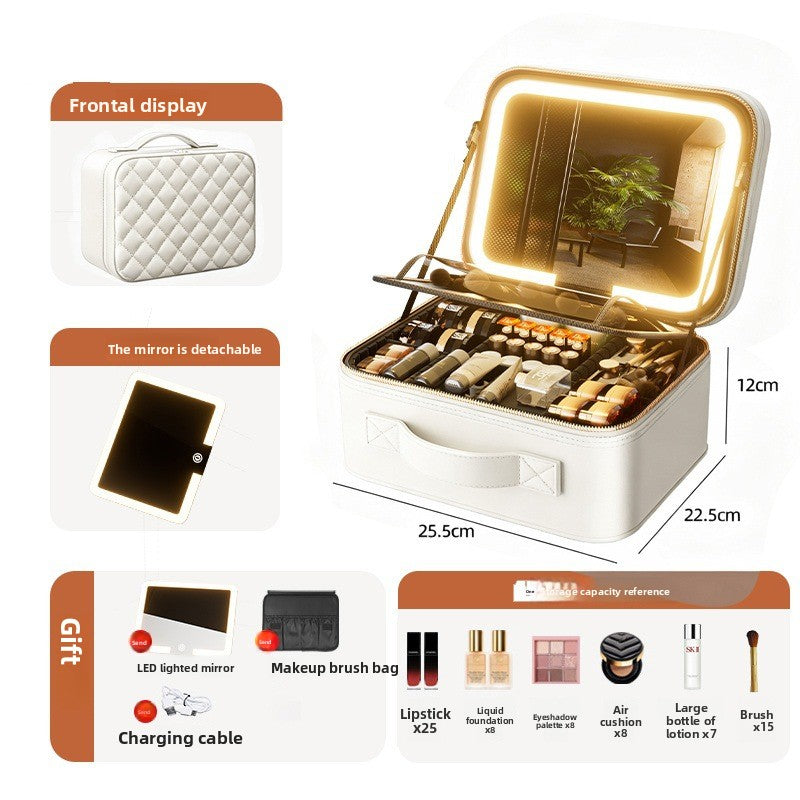 LED Illuminated Makeup Box with Mirror
