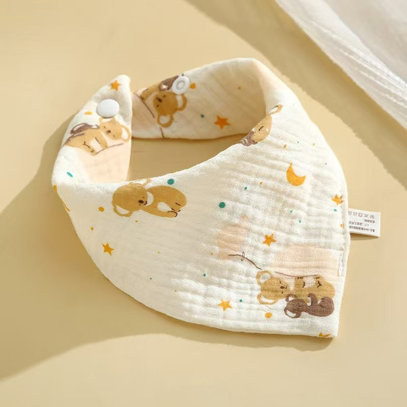 Baby Cotton Bibs with Cartoon Designs