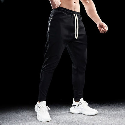 Mens Stretch Running Pants with Zipper