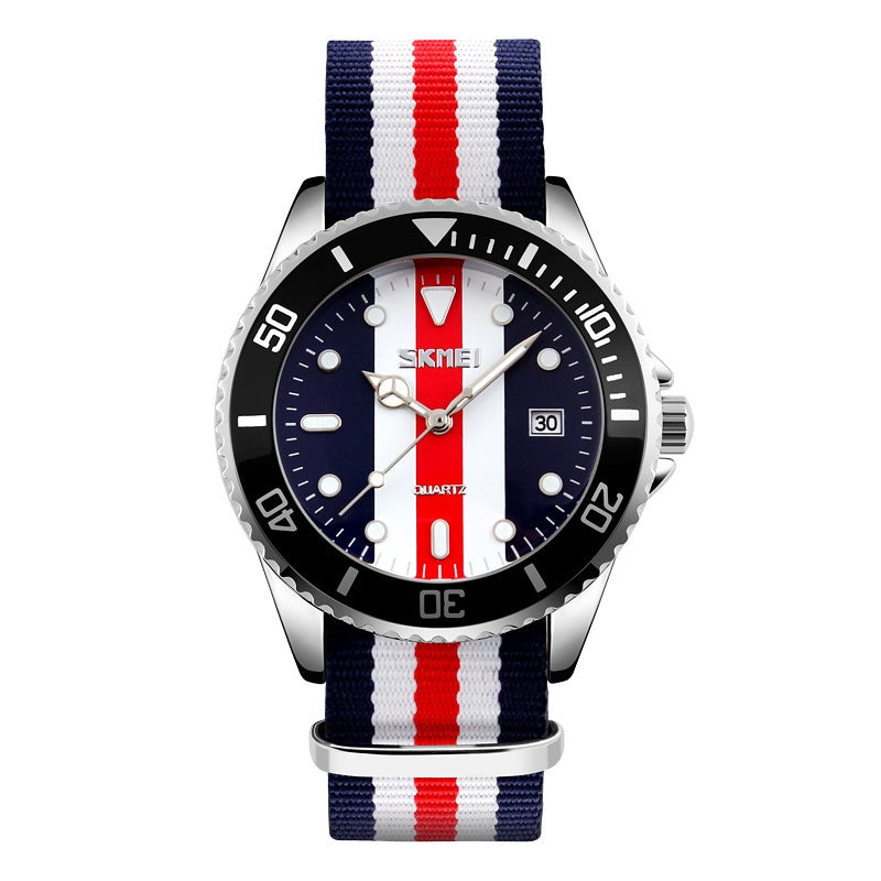 Men's Waterproof Quartz Watch with Stylish Fabric Band