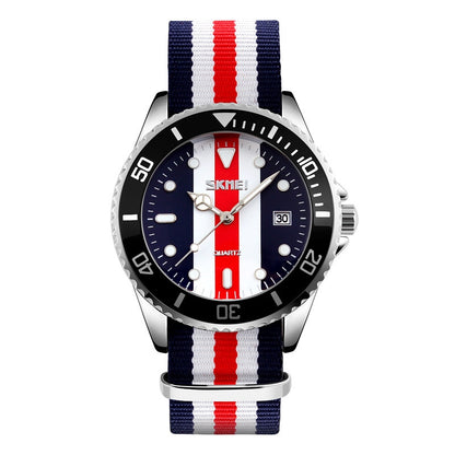 Men's Waterproof Quartz Watch with Stylish Fabric Band