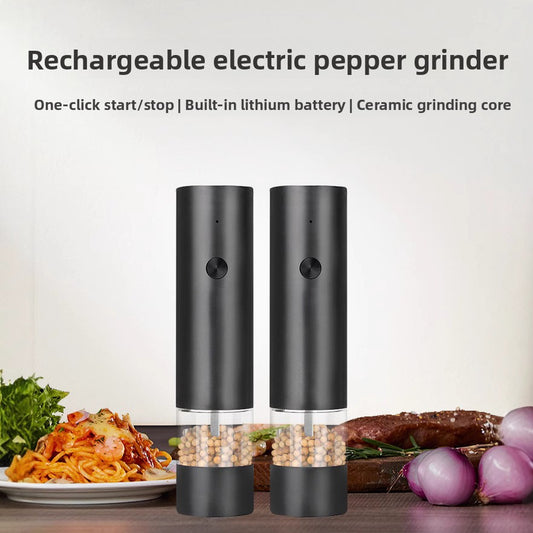 Electric Pepper Grinder Adjustable Coarseness Stainless Steel Blades