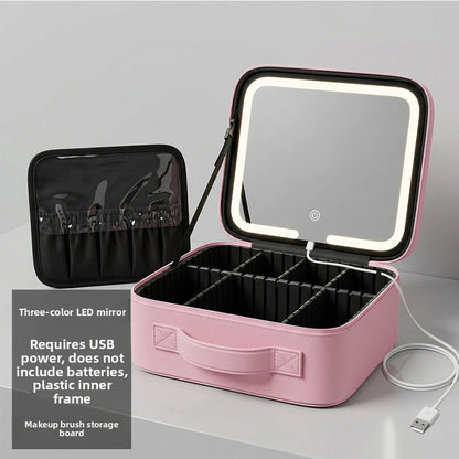 LED Lighted Makeup Bag with Mirror