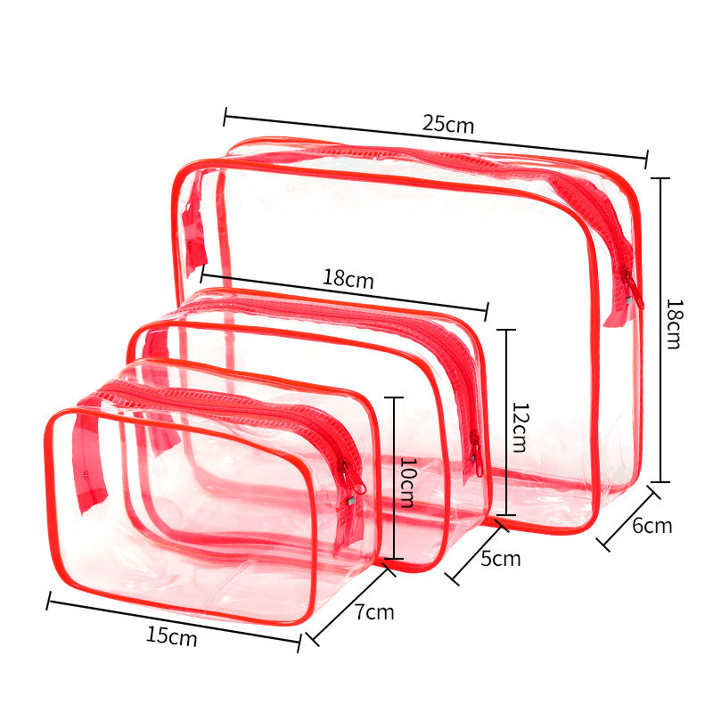 Transparent PVC Cosmetic Storage Bag Set