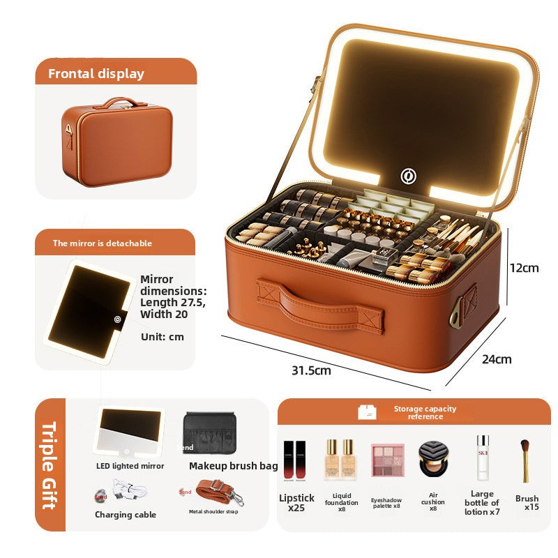 LED Illuminated Makeup Box with Mirror