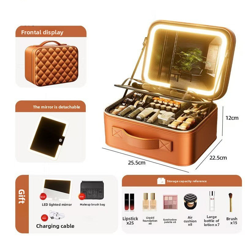 LED Illuminated Makeup Box with Mirror