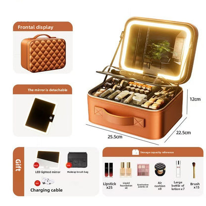 LED Illuminated Makeup Box with Mirror