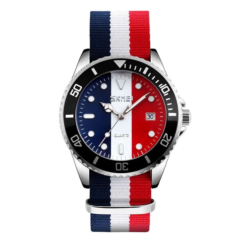 Men's Waterproof Quartz Watch with Stylish Fabric Band