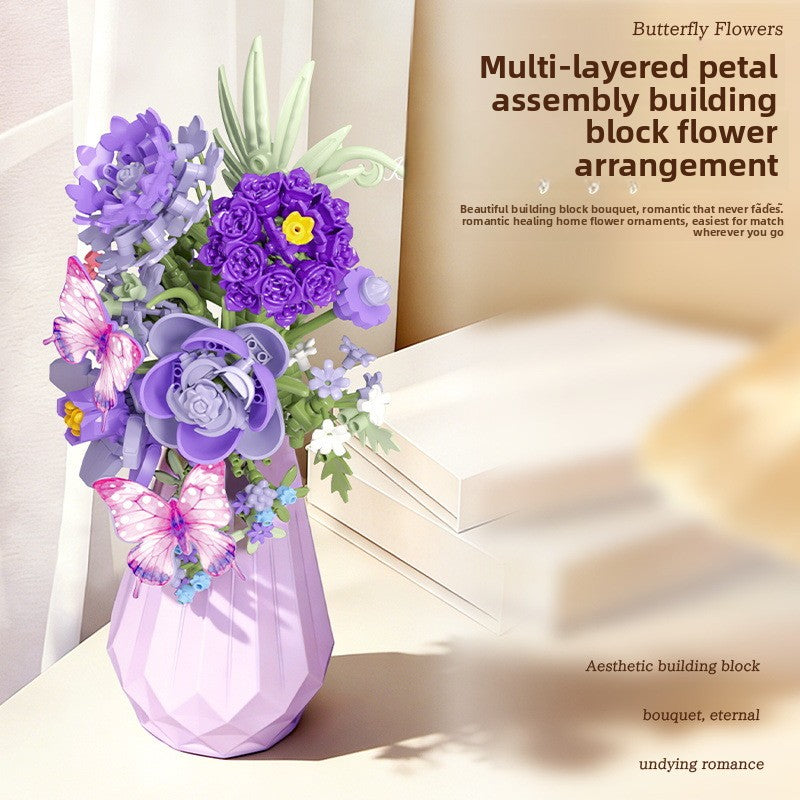 DIY Building Block Flower Bouquet with Vase