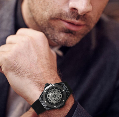 Men's Fashion Quartz Watch with Waterproof Silicone Band