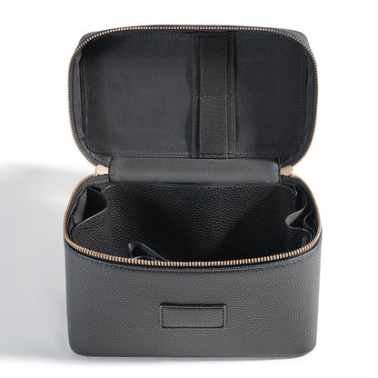 Partitioned PU Leather Travel Makeup Bag