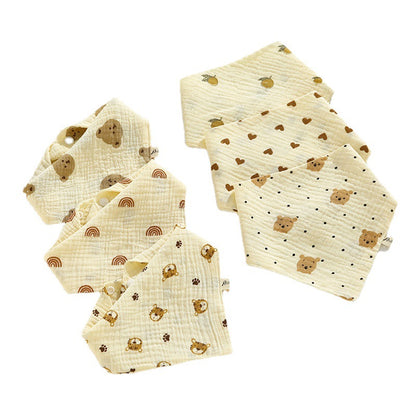 Baby Cotton Bibs with Cartoon Designs