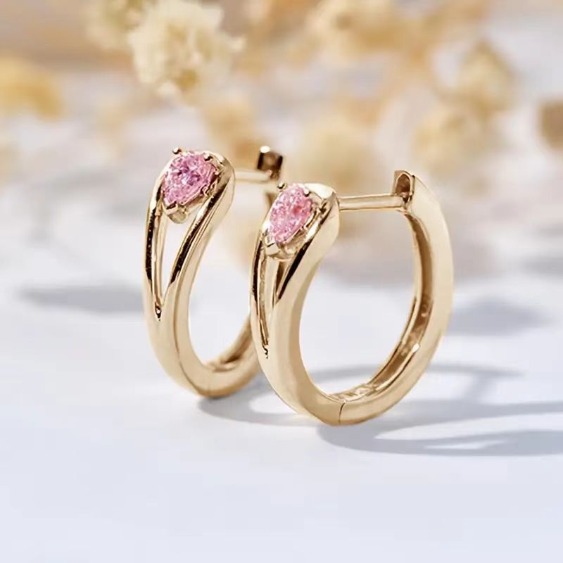 Zircon Water Drop Ear Clips