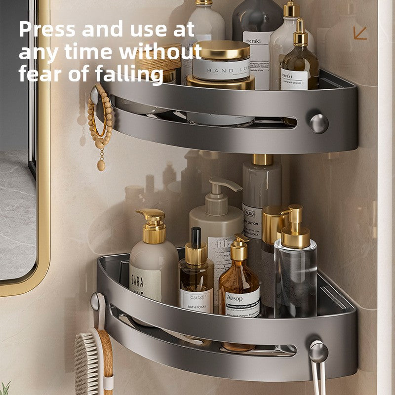 Upgraded Punch-free Bathroom Corner Storage Rack