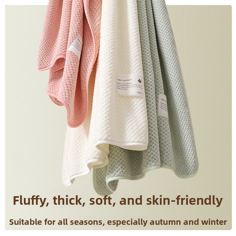 Soft Newborn Baby Bath Towel Coral Fleece Quick Dry Wrap