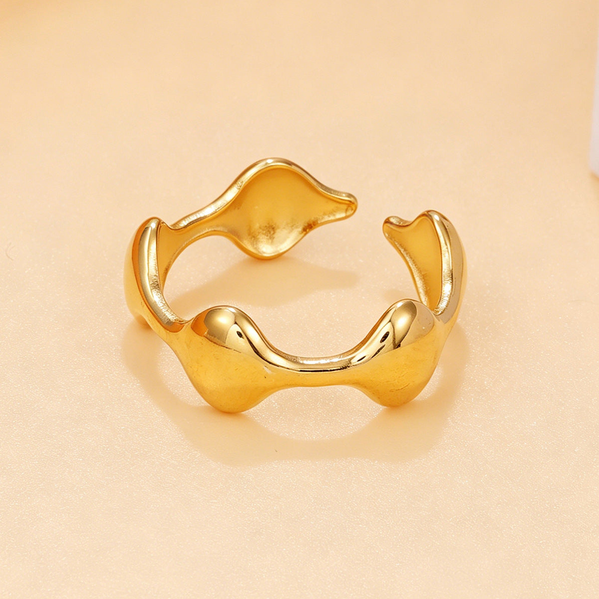 Geometric Open Ring Stainless Steel Jewelry