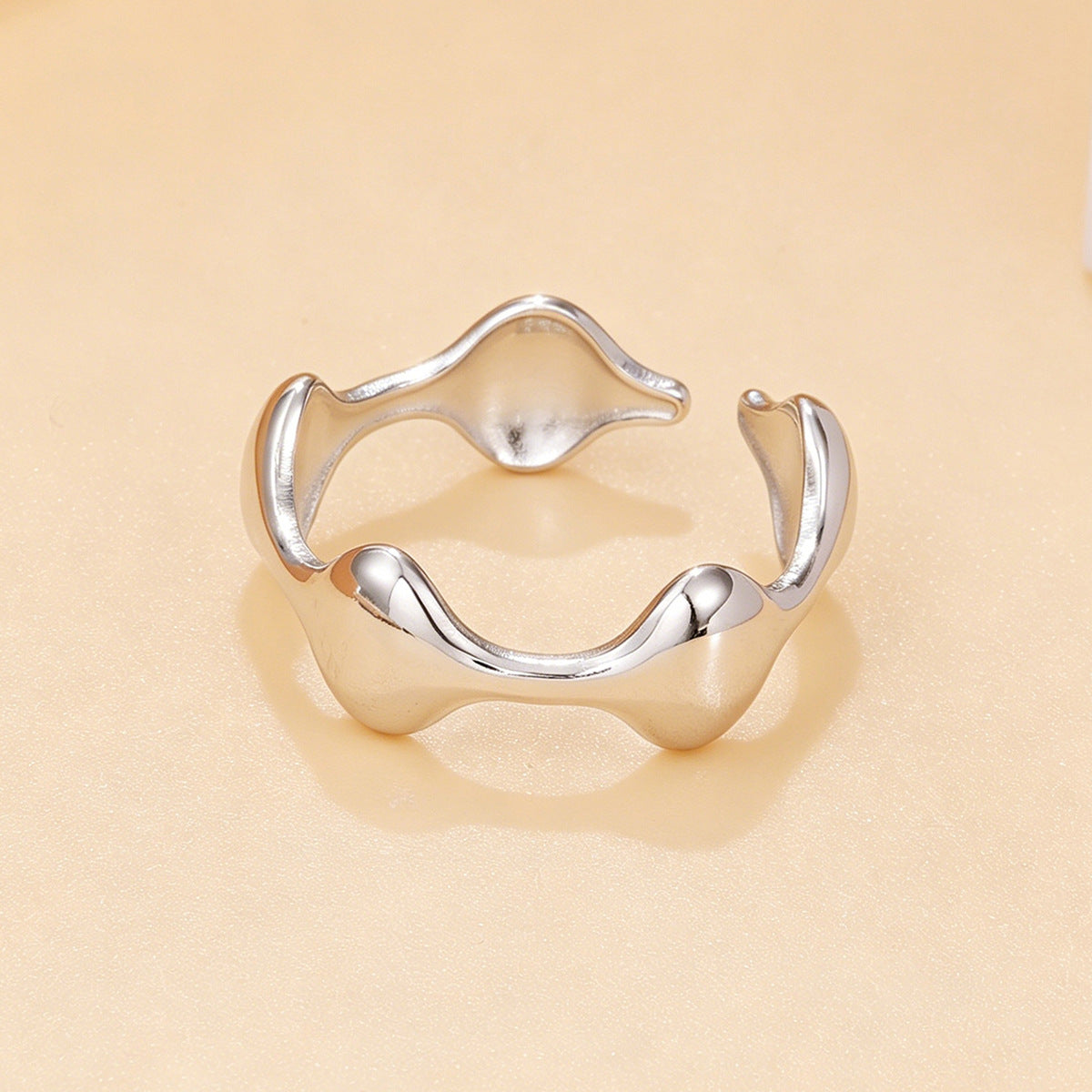 Geometric Open Ring Stainless Steel Jewelry