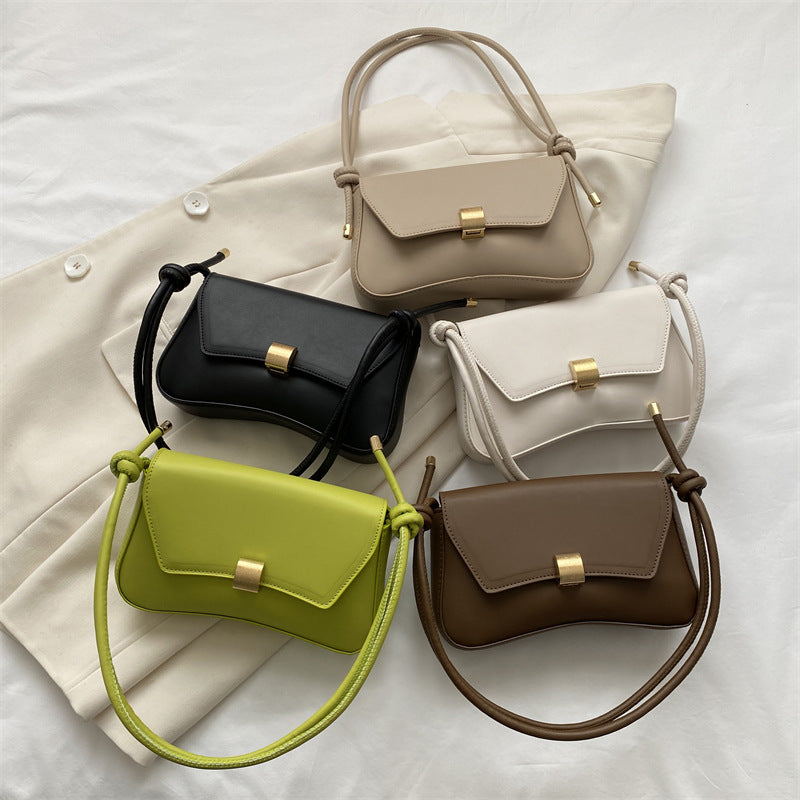 Solid Color Textured Shoulder Bag