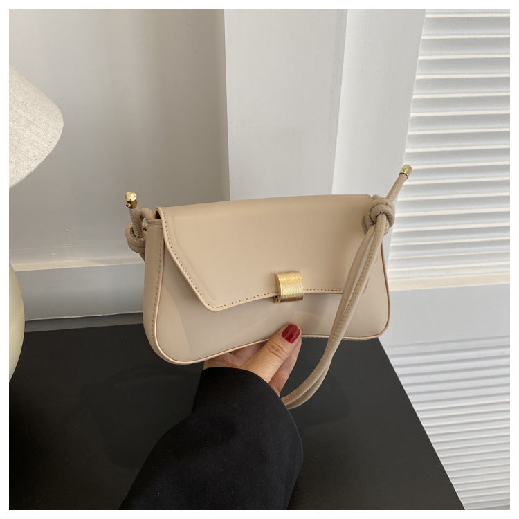 Solid Color Textured Shoulder Bag